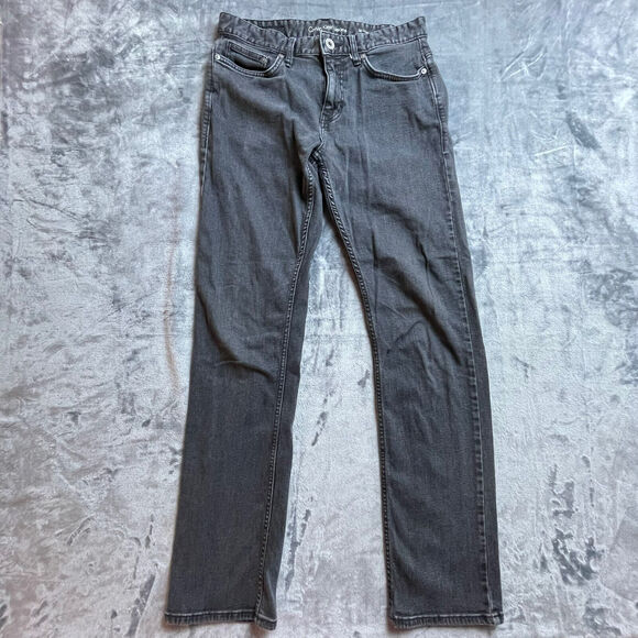 Calvin Klein Jeans 30 Black Gray Denim Straight Rocker Grunge - Picture 1 of 10